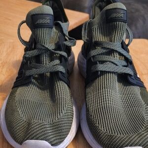 Avia Olive Green Knit Lace-Up Sneakers